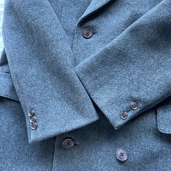 🔥Vintage Lord & Taylor Wool Cashmere Blend Classic Double Breasted Men Overcoat - Picture 10 of 16